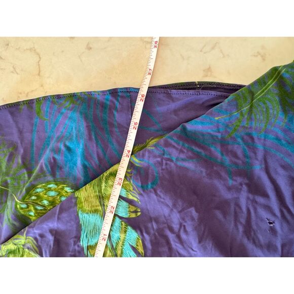 Karen Millen England Peacock Feather Draped Dress | Purple Blue | Small - Picture 8 of 9